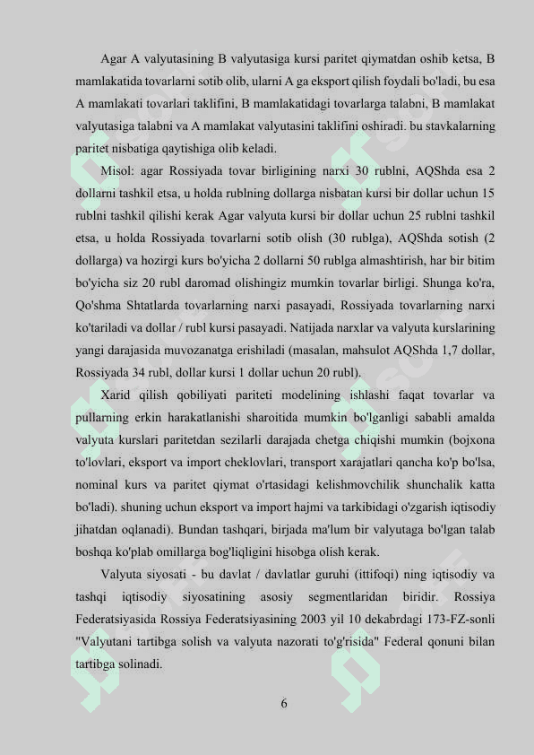 Kichik ochiq iqtisodiyot modeli 6