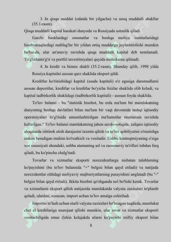 Kichik ochiq iqtisodiyot modeli 8