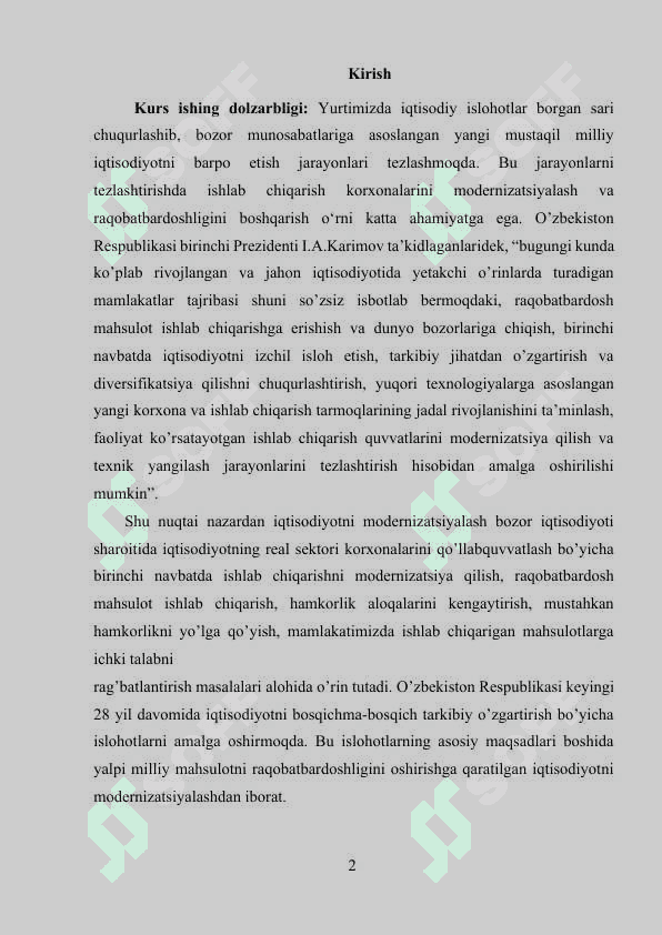 Raqobatlashuvchi firma va tarmoqning uzoq muddatli oraliqdagi muvozanati va tarmoq taklifi. 2