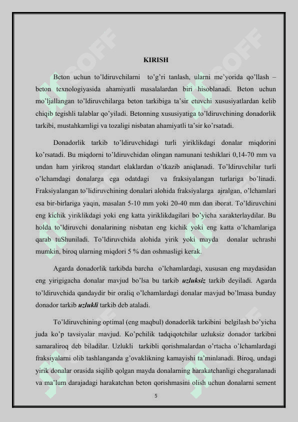 Ochiq maydon sharoitida temir-beton sanoat binolari uchun qovurg’ali plitalarini ishlab chiqirish korxonasini loyihalash maxsuldorlik 35 ming m3 5