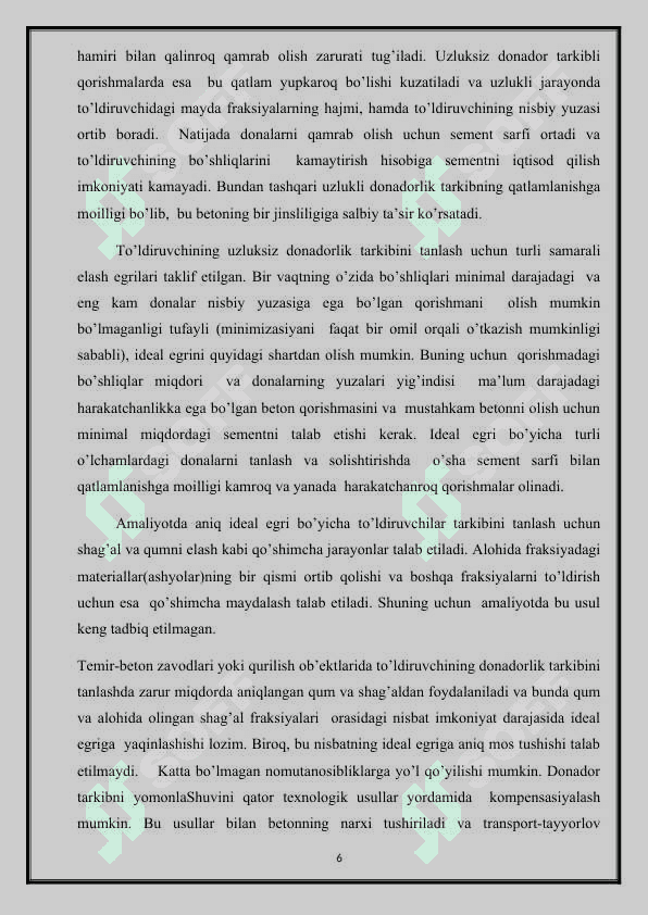 Ochiq maydon sharoitida temir-beton sanoat binolari uchun qovurg’ali plitalarini ishlab chiqirish korxonasini loyihalash maxsuldorlik 35 ming m3 6