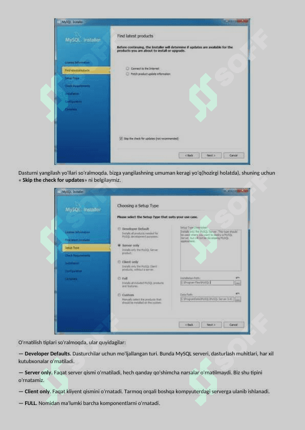 MySQL ma’lumotlar omborini boshqarish tizimini o’rnatish(MySQL Community Server) 2