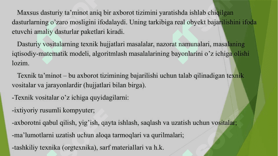 Axborot texnologiyalar ta’minoti. Texnik ta’minot, dasturiy ta’minot 4