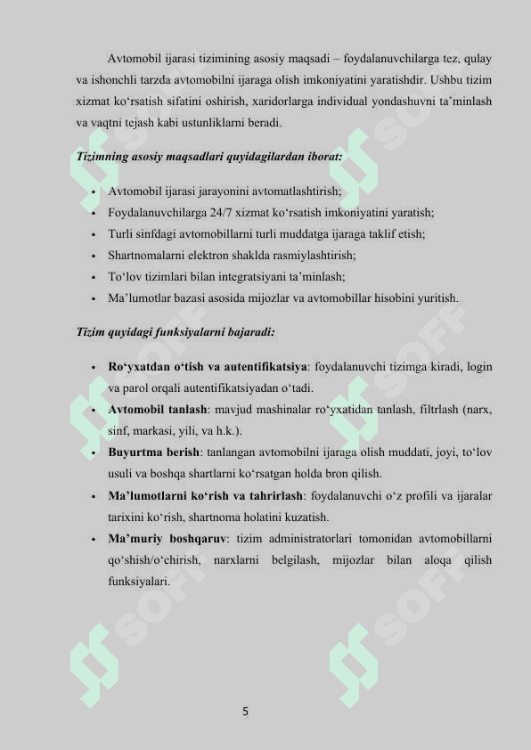 Avtomabillarni ijaraga berishni boshqarish tizimi 5