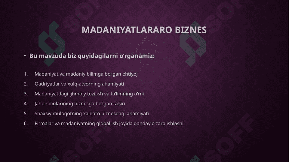 Madaniyatlararo biznes 2