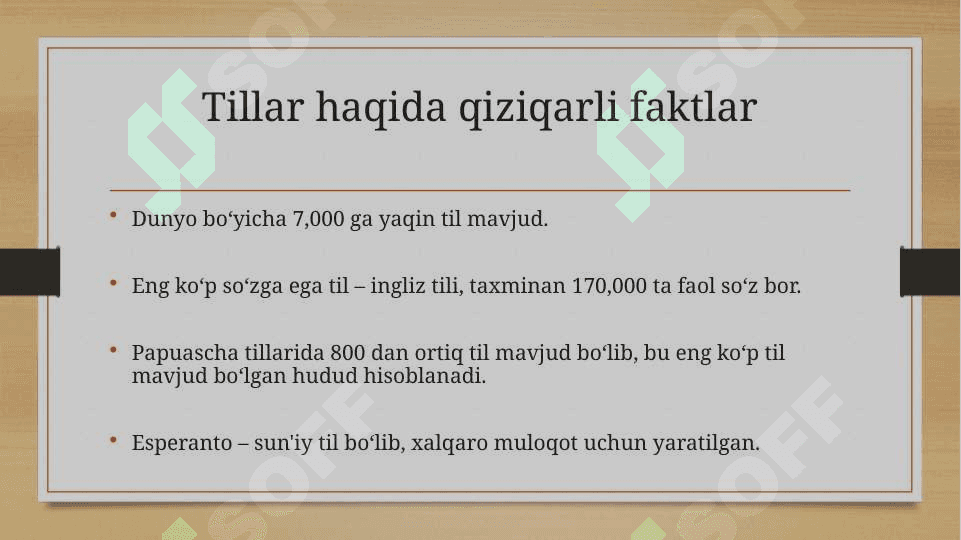 Tillar haqida qiziqarli faktlar 2