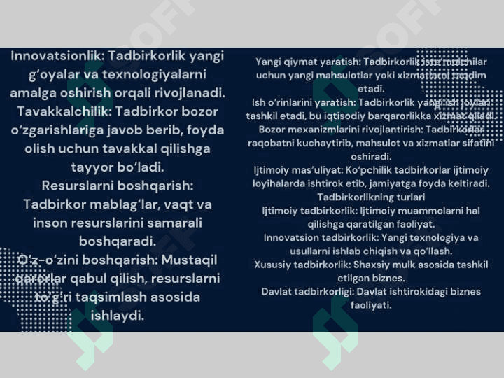 Tadbirkorlik turlari va shakllari 3