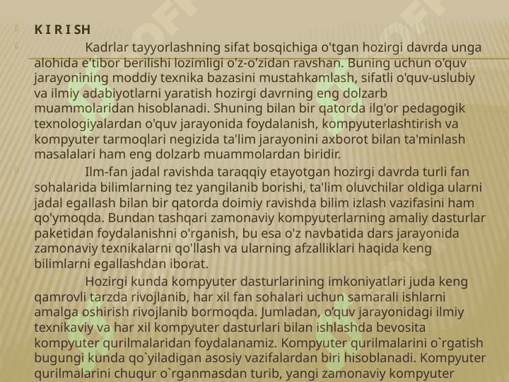 Kompyuterning asosiy va qo’shimcha qurilmalari 2