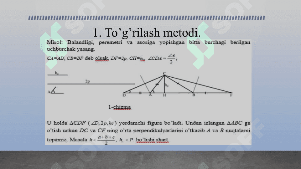 Yasashga doir masalalarni yechish metodlari 4