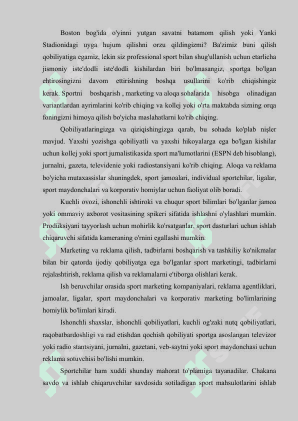 Sportda marketing va reklama faoliyati 2