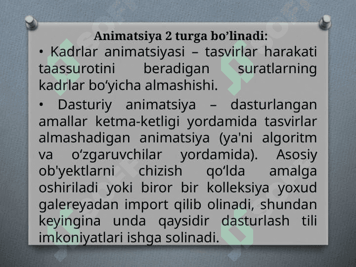 ANIMATSIYALAR HOSIL QILISH 3