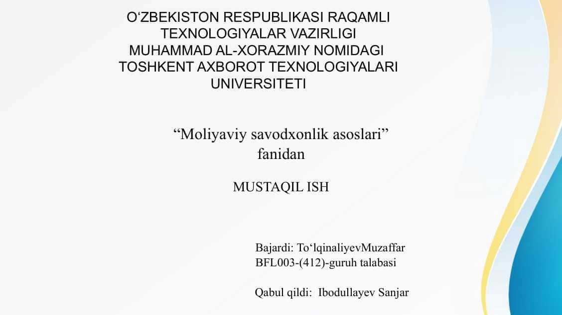 Uy buxgalteriyasini yuritish 1