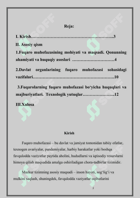 “Fuqaro muhofazasi to‘g‘risida”gi qonun bandlarini o‘rganish 2