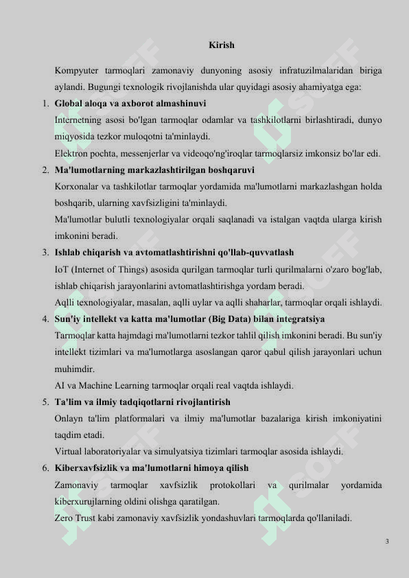 Kompyuter tarmoqlarini amalga oshirish masalalari 3
