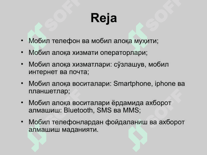 АЛОҚА ВОСИТАЛАРИ ВА МОБИЛ АЛОҚА ТЕХНОЛОГИЯЛАРИ 2