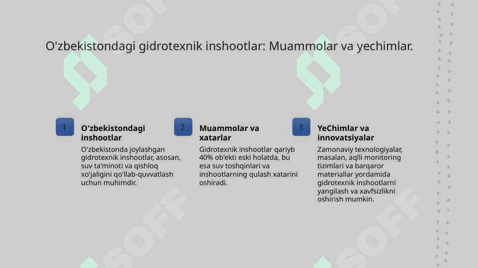 Gidrotexnik inshootlar xavfsizligini ta'minlash muammolari 6