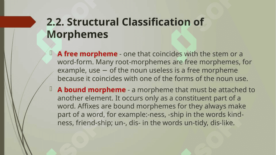 The morphemic structure of the English language 4