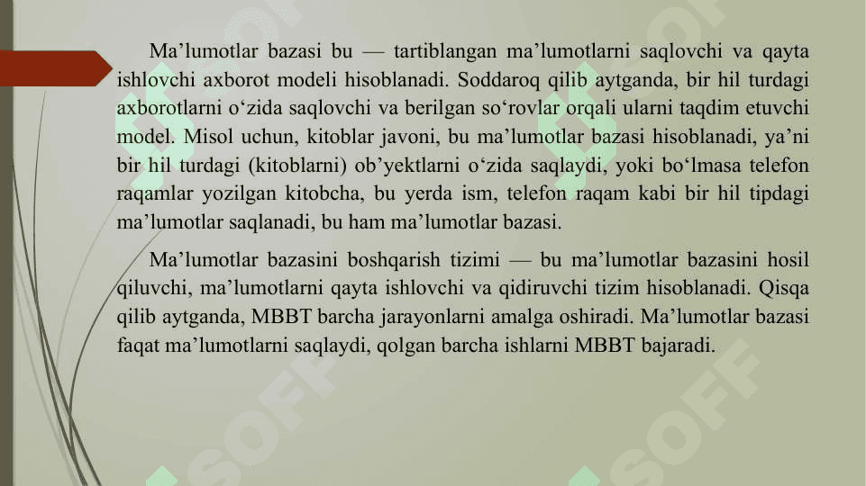 “Realyatsion ma’lumotlar bazalarini yuqori darajadagi dasturlash tillari bilan ishlash” 4
