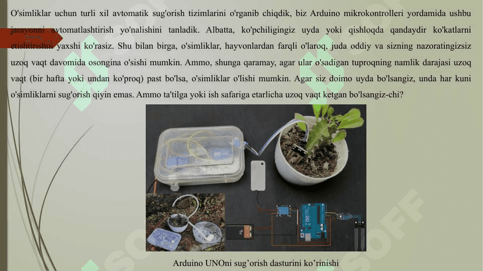 Gullarni avtomatik sug’orishni avtomatlashtirish dasturi va loyihasini ishlab chiqish 3