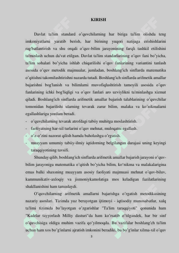 O’ZBEKISTON RESPUBLIKASI OLIY TA’LIM, FAN VA INNOVATSIYALAR TA`LIM VAZIRLIGI 3