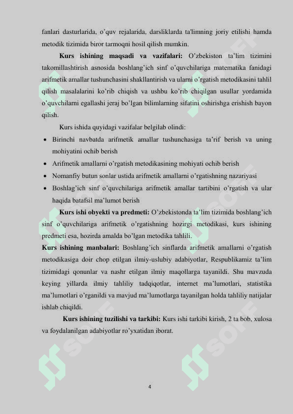 O’ZBEKISTON RESPUBLIKASI OLIY TA’LIM, FAN VA INNOVATSIYALAR TA`LIM VAZIRLIGI 4