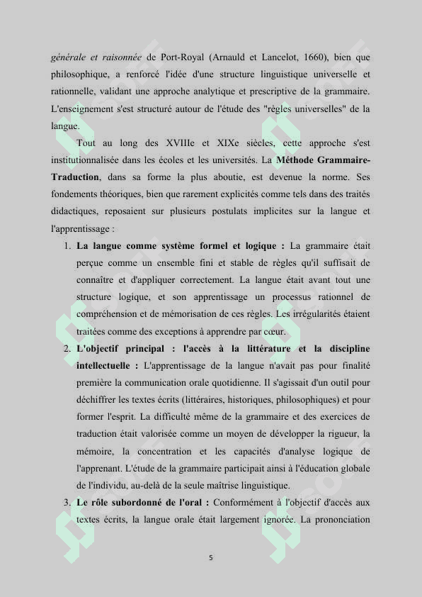 L'intensification de l'apprentissage dans la méthodologie française. 5