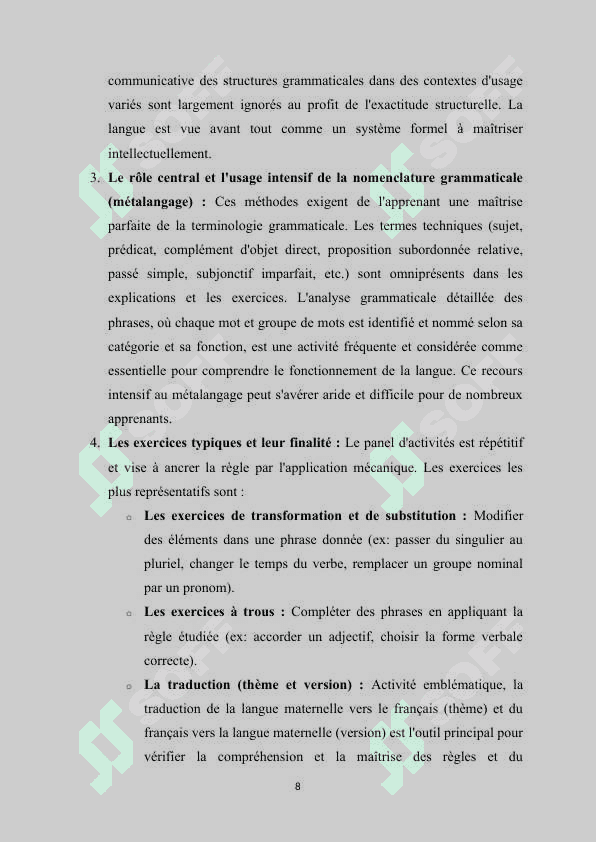 L'intensification de l'apprentissage dans la méthodologie française. 8