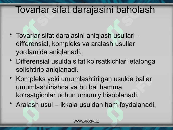 Mahsulot sifati va uni boshqarish 6