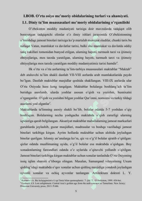 Mustaqillik yillari tadqiqotlarida O’rta Osiyo me’moriy obidalari tarixi 5