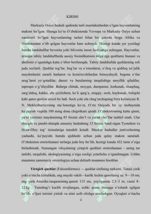 Yirtqichlar turkumi muhim vakillari, tarqalishi va ekologiyasi 2
