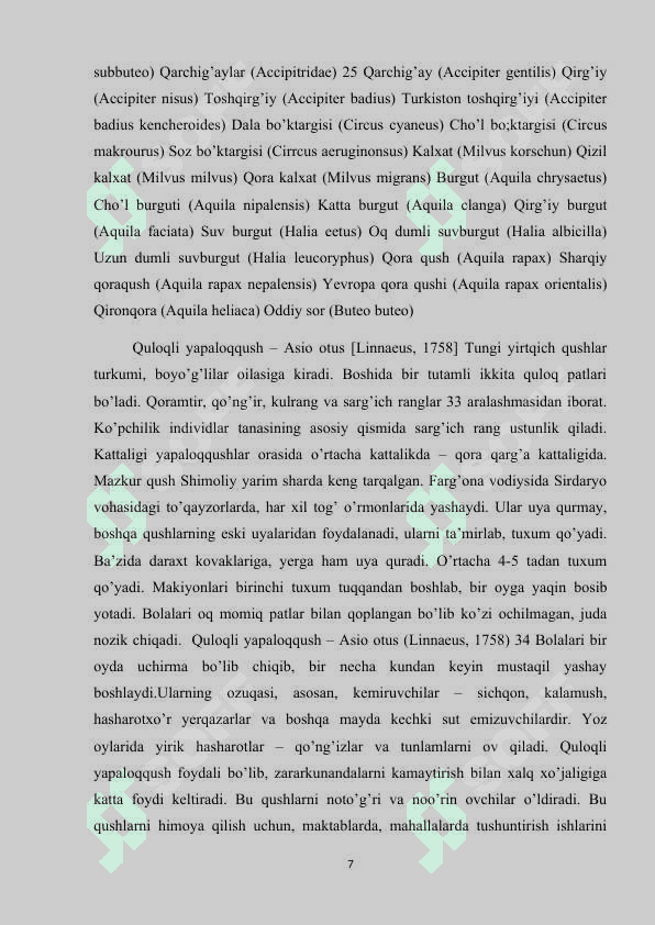 Yirtqichlar turkumi muhim vakillari, tarqalishi va ekologiyasi 7