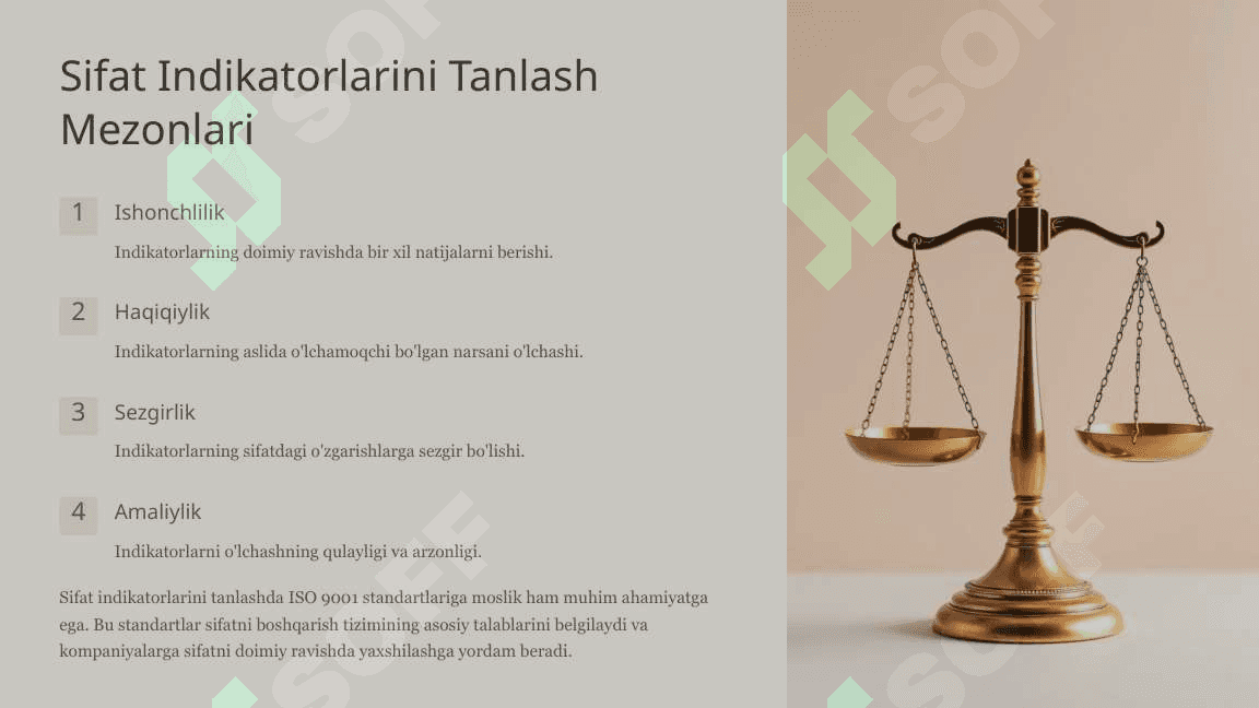 Mahsulot Sifatini Baholashda Indikatorlarning Muhimligi 3