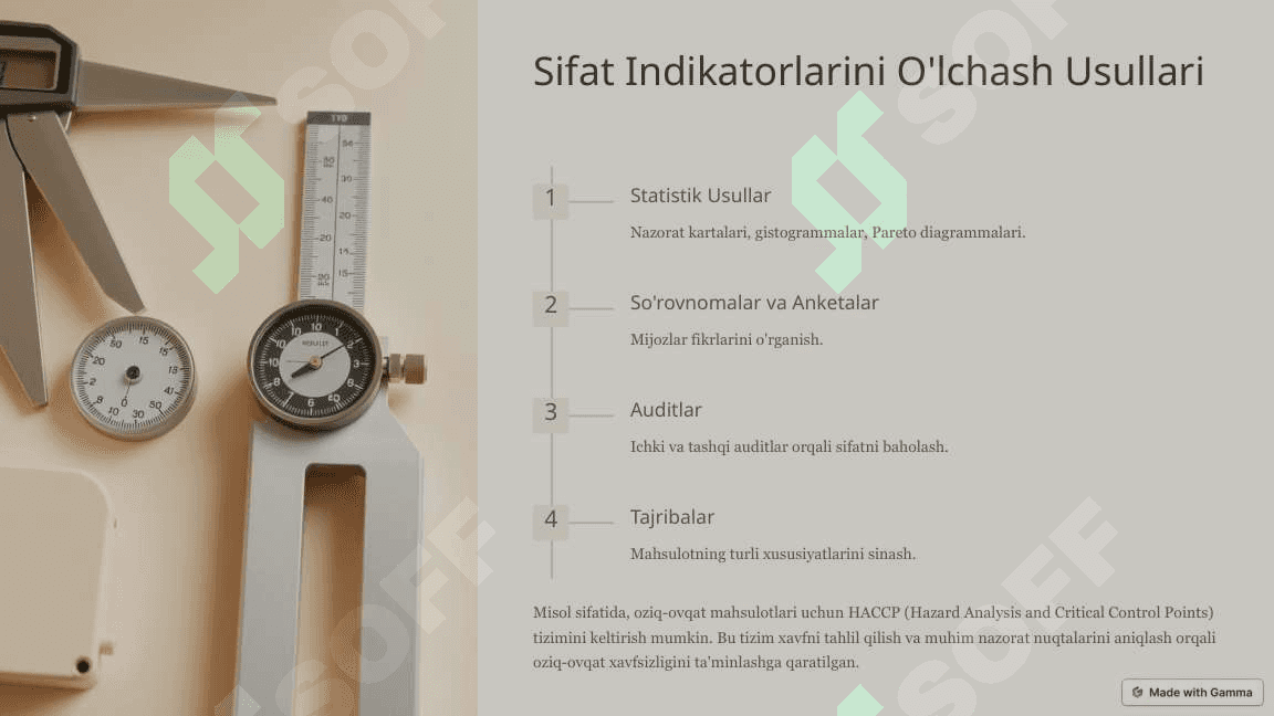 Mahsulot Sifatini Baholashda Indikatorlarning Muhimligi 4