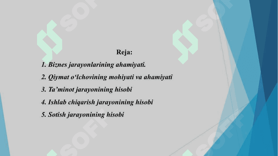 Biznes jarayonlari va ularni hisobga olish 2