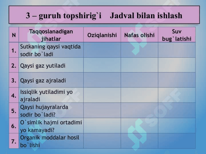 “Zamburug‘lar dunyosi ” 8