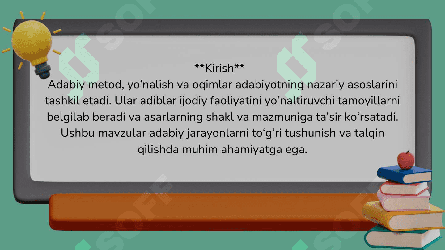Adabiy metod, yo'nalish va oqimlar 3