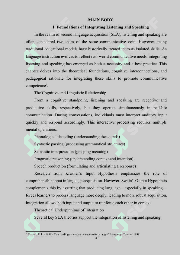 STRATEGIES FOR INTEGRATING LISTENING AND SPEAKING SKILLS 4