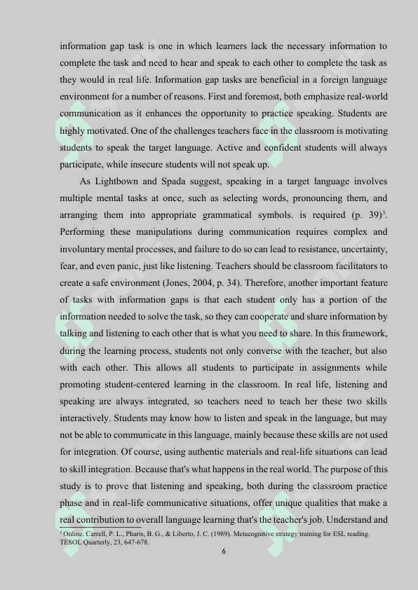 STRATEGIES FOR INTEGRATING LISTENING AND SPEAKING SKILLS 6