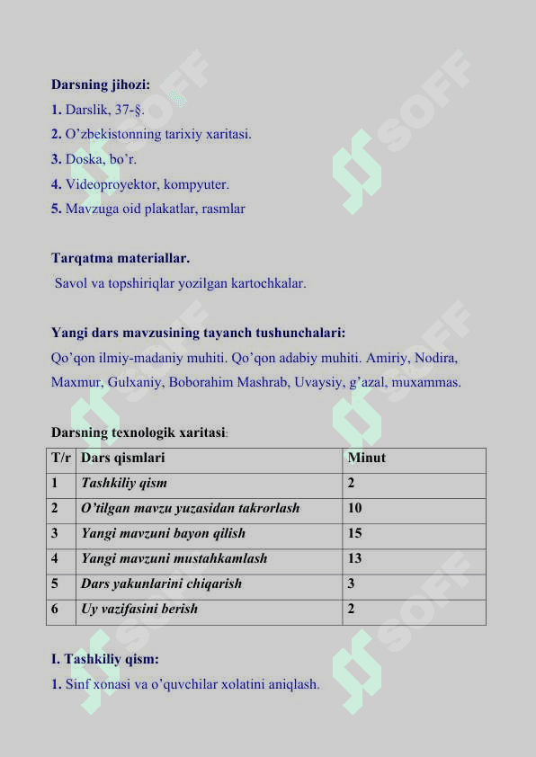 Dars ishlanmasi. Miloddan avvalgi I ming yillikda Hindiston 3