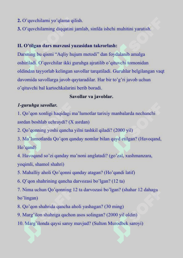 Dars ishlanmasi. Miloddan avvalgi I ming yillikda Hindiston 4