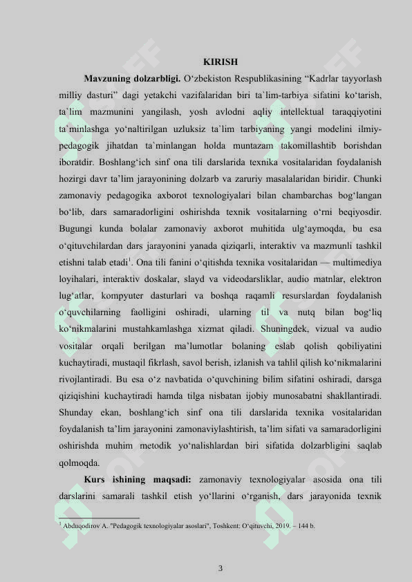 BOSHLANG‘ICH SINF ONA TILI DARSLARIDA TEXNIKA VOSITALARIDAN FOYDALANISH 2
