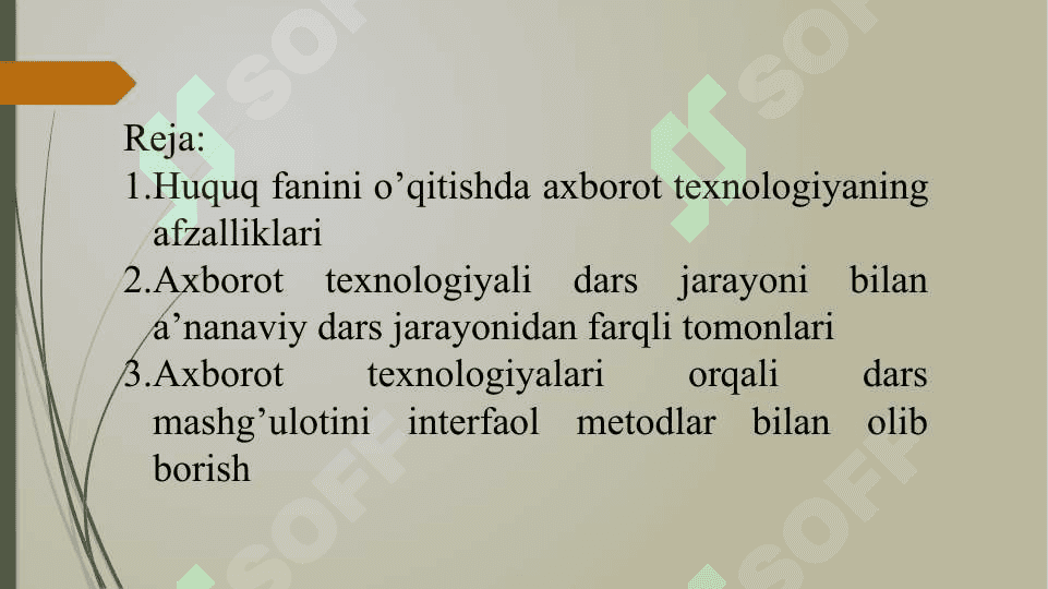 Huquq fanini oʻqitishda axborot texnologiyalaridan foydalanish 2