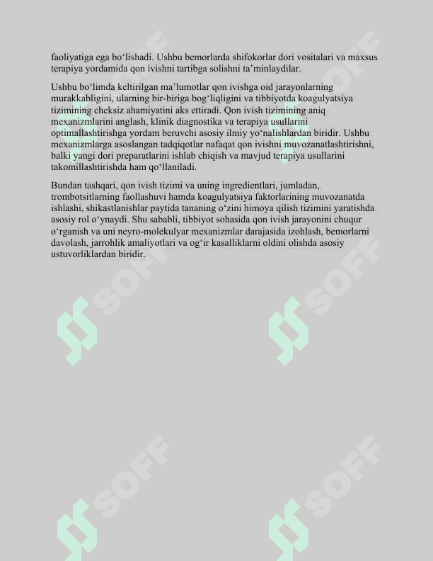 Qon ivish tizimini, trombotsitlar yopishqoqligi va fibrinolizni boshqarishdaqo‘llanadigan vositalar 6