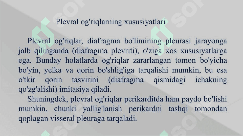 Ko`krak qafasida og`riq: algoritmik yondashuv asosida differensial diagnostika 8