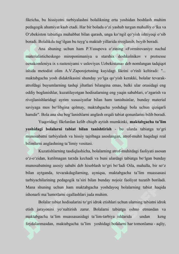 Maktabgacha yoshdagi bolalarni tabiat bilan tanishtirish metod va vositalari 1