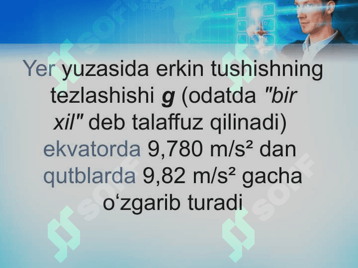 Erkin tushish tezlanishini aniqlash 4