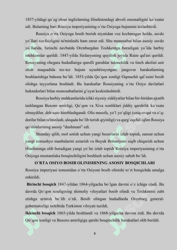 Turkiston general gubernatorligining tashkil etilishi 8