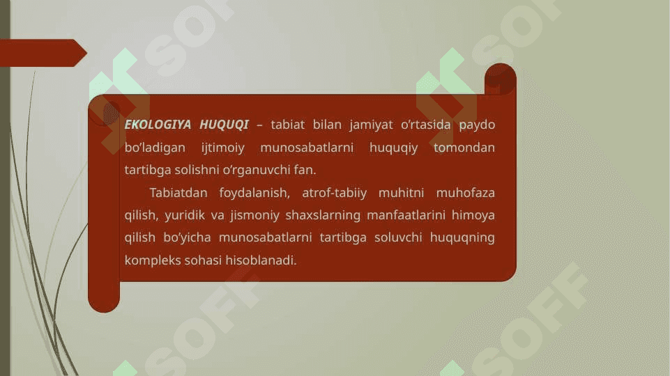 Ekologiya huquqi fani maqsadi va vazifalari 5