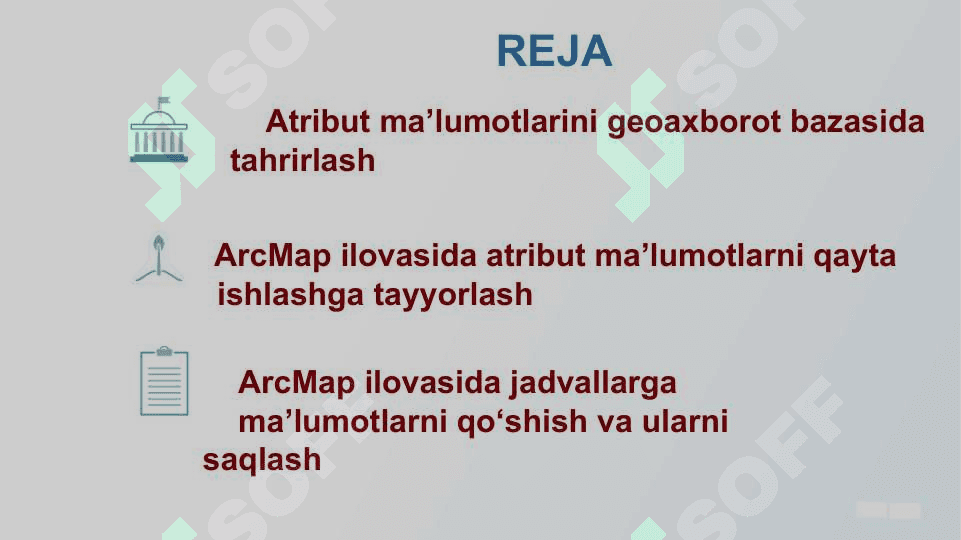 Atribut ma’lumotlarini geoaxborot bazasida tahrirlash va qayta is’hlashga tayyorlash 2