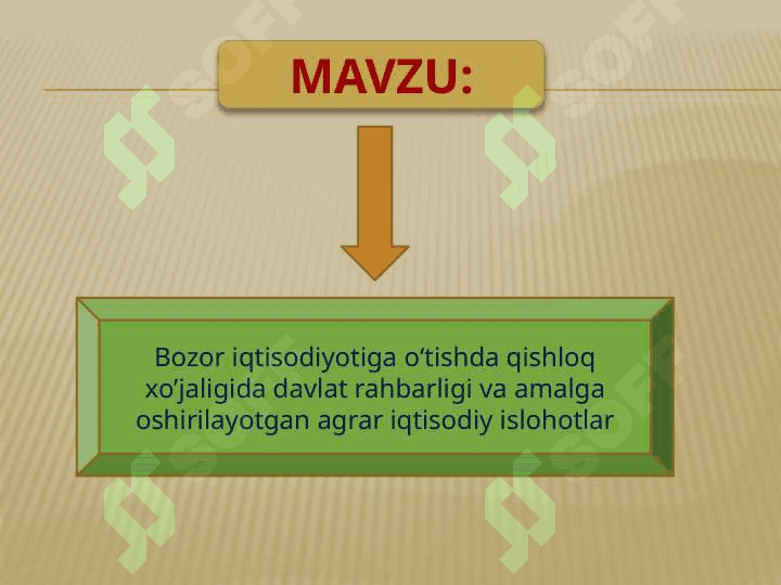 Bozor iqtisodiyotiga o‘tishda qishloq xo’jaligida davlat rahbarligi va amalga oshirilayotgan agrar iqtisodiy islohotlar 2